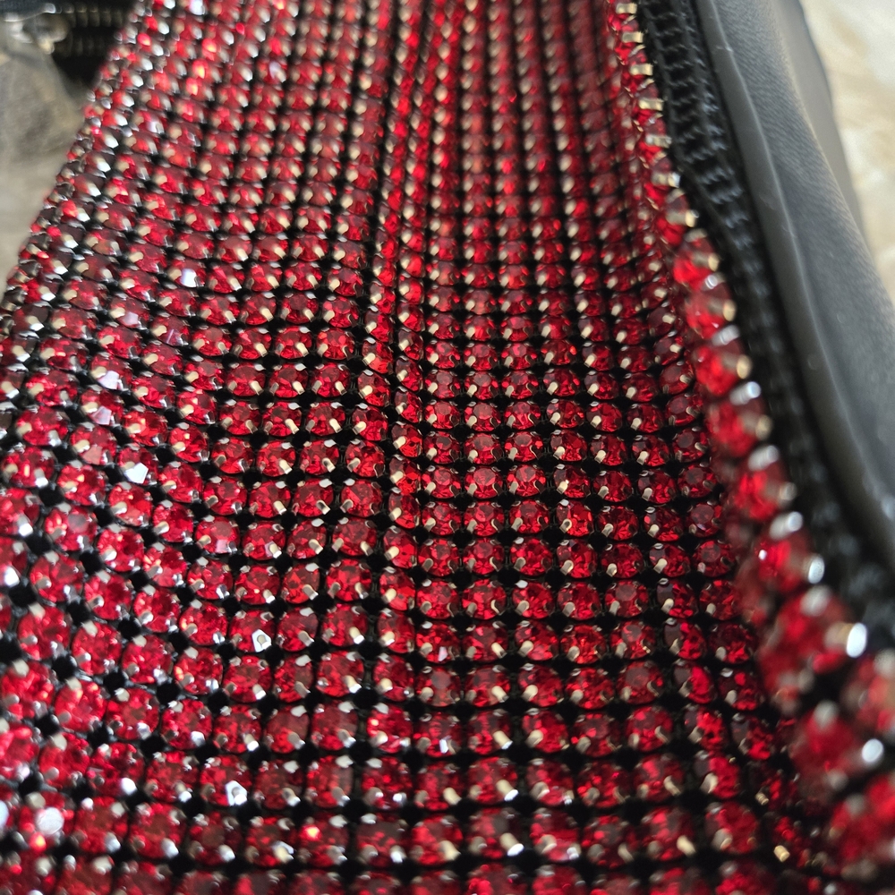 Red Crystal Rhinestone Mini Shoulder Bag - Women - Picture 5 of 6